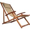 Casaria® Sedia a Sdraio in Legno Acacia Pieghevole con Poggiatesta Traspirante Poltrona Relax Sedie Esterno Giardino