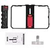 Qukaim Supporto portatile per smartphone, stabilizzatore portatile per telefono con supporto per telefono, 3 supporti per scarpe fredde per Xs/Xs Max/XR/X/8,