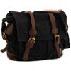 DRF Borsa Messenger da Uomo in Tela e Pelle porta laptop(15") borsa a Spalla per Scuola Viaggo.SKU:BG-11 (Nero)