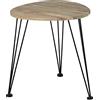 Wenko Tavolino Acacia con Gambe in Metallo Nero, Tavolo Piccolo dal Design Industriale, Tavolo da Soggiorno in Legno Naturale di Acacia, Ecologico Certificato FSC®, armadietto da Notte, 44x43x44cm