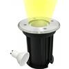 Partenopeautensili® Faretto segnapasso calpestabile lampada da incasso con attacco GU10 impermeabile IP65 per esterno giardino Viali sentieri By Universo (TONDO Luce Calda 3000K)