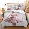LUYAPOND Copripiumino Una Piazza e Mezza Ballerina Ballerina, Set di Biancheria da Letto in Microfibra, 1 Copri Piumino 200x200 cm + 2 Federe 50x80 cm