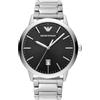 Emporio Armani Orologio Uomo, movimento a tre lancette con data, cassa 43 mm in acciaio inossidabile con bracciale in acciaio inossidabile, AR11310