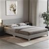 Vida Designs Victoria Letto Matrimoniale, 4 Ft6 Struttura Letto Imbottito Testiera Mobili per Camera da Letto, Lino, Colore Grigio Chiaro