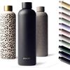MAMEIDO Borraccia termica 500 ml, Borracce termiche anti-perdita, thermo bottle acciaio inox senza BPA, bottiglia termica (Rich Black)