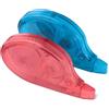 Amazon Basics, Correttore a Nastro, Confezione da 2, a Rullo, Formato Penna, Stile Mouse, Asciugatura Istantanea, Lunghezza 12m, Colori Rosso, Blu