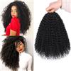 Samtress 12 Inch Pre Looped Micro Curly Twist Crochet Hair for Mini Passione Twist 8 Pack Black Micro Twist Kinky Curly Crochet Hair Synthetic for Black Women (#1B)