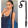 Gkaopi Lunga Estensione Coda di Cavallo,80 cm Treccia Lunga Coda Finta Capelli Coda con Elastico Lunghi Sintetico Ponytail Extension Capelli per Trecce per Donna