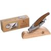 Laguiole Cavatappi Laguiole Heritage con tagliere - 12 cm - Lavorazione artigianale - Manico in quercia - Confezione regalo inclusa - Coltello da cameriere sommelier con apribottiglie e tagliacapsule