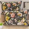 PETTI Artigiani Italiani - Coppia di Federe Cuscino 50x70 cm in Microfibra, Cuscini Arredo Camera da Letto, Divano, Salotto, Set 2 Fodere Copricuscino, Federa Floreale Nero, 100% Made in Italy