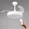 M mimotec - Ventilatore da soffitto con luce LED Thor Bianca, con telecomando, motore DC, 6 velocità, silenzioso, pale retrattili, funzione estate-inverno, timer, luce CCT dimmerabile. LM8821