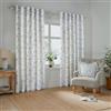 furn. Coppia di tende con occhielli Wylder Meadow - Tende foderate in 100% cotone con motivo floreale country (Bianco/Fiordaliso - 168x137cm)