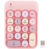 Yunseity Tastierino Numerico Meccanico, Tastiera Numerica Colorata Rotonda Carina Senza Fili, Tastierino Numerico PBT a 18 Tasti Colore Misto, per PC, Laptop, Notebook, Ecc.(Rosa)