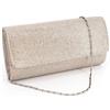 Naimo Piccola borsa da sera della borsa della frizione abbagliante della falda con la catena staccabile, Champagne, Taglia unica