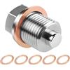 JNNJ Tappo Di Scarico Dell'olio Magnetico, Dado Di Scarico Della Coppa Magnetica, Tappo Scarico Olio Motore, Con Rondella Di Schiacciamento in Rame, Automotive Raccordi in Acciaio Inox(M18x1.5)