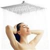 Ejoyous Soffione doccia a pioggia, in acciaio inox, a cascata, grande spazio per doccia con finitura cromata (40 x 40 cm)