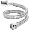 Qrity 1 Pezzi Tubo Di Collegamento Flessibile, G1/2 Femmina x G1/2 Maschio Tubo Flessibile Intrecciato In Acciaio Inossidabile, per Rubinetto, Scaldabagno, 10 cm
