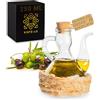 Viste-lo Oliera vetro semi-artigianale dispenser olio bottiglia olio vetro oliva salvagoccia olio contenitore porta olio || Bottiglie dosatore olio | dispenser olio da cucina oliera da tavola (250 ML CESTINO)
