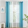 Woaboy 2 Pezzi Tende Voile Semi Trasparenti con Occhielli Tende Verticali Sfumate Poliestere Moderne Eleganti per Finestra Soggiorno Camera da Letto Balcone 140x260cm Blu