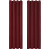 Deconovo Tende Oscuranti per Interni 2 Pezzi 175 CM Altezza, Termiche Isolanti, Anti-Rumore, con Anelli, Ideali per Camera da Letto e Soggiorno, 140x175 CM, Rosso Scuro