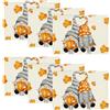 Artoid Mode Set di 6 Tovagliette Autunno Gnomo Zucche Foglie 30 x 45 cm | Stagionale Decorazione da Tavolo per Casa Cucina Vacanze Feste