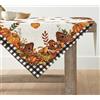 Artoid Mode Tovaglia stagionale a quadri di bufalo zucche funghi casetta per uccelli, decorazione da tavola, per interni, vacanze, feste, 100 x 100 cm