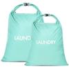 CANBOX 2 Pack Sacco Biancheria Sporca da Viaggio, Impermeabile Nylon Sacchi per Lavanderia con Chiusura a Rotolo, Riutilizzabile Sacchetto Laundry Bag per Gym, Dormitorio, Campeggio