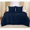 Utopia Bedding Seersucker Copripiumino Una Piazza e Mezza - Microfibra Copripiumino 200x200cm + Federe 80x80cm - Blu Navy