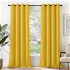 Deconovo Tenda Oscurante da Interno 245 CM Altezza 1 Pannello, Termica Isolante per Interni Finestre con Anelli, 140x245 CM, giallo senape