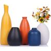 QIANLING Set di 5 Vasi da Gemma in Ceramica Colorati - Moderni Vasi Piccoli Gialli, Arancioni, Blu per Decorazione Casa - Ideali per Soggiorno, Cucina, Ufficio, Bagno, Camino, Ingresso, Fattoria Decor