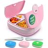 Umami Bento Lunch Box per Bambini con Compartimenti e Posate - Impermeabile, Porta Pranzo Durevole con Comparti, senza BPA, Schiscetta pranzo Microonde Compatibile