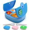 Umami Bento Lunch Box per Bambini con Compartimenti e Posate - Impermeabile, Porta Pranzo Durevole con Comparti, senza BPA, Schiscetta pranzo Microonde Compatibile