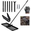 TUIBEIDAMAI Rastrello Livellatore Per Prato Con Manico190cm,Livellatore Per Prato In Metallo 76 x 25 cm,Rastrello livellante per prato,Per Cortile,Giardino,Campo Da Golf,Facile Da Livellare Le Superfici Del Prato