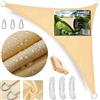 KANWOD RELY ON QUALITY KANWOD Vela Ombreggiante Triangolare, 3 x 3 x 3 m, Impermeabile, Protezione UV, Tessuto 180 g/m², Telo Ombreggiante Esterno per il Balcone, la Terrazza e il Giardino, Beige