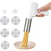BAKENLON Macchina per Pasta Elettrica Portatile, 40W Ricaricabile Macchina per la Pasta Fresca con 5 stampi per pasta, Torchio per Pasta in Acciaio Inossidabile per Picnic o Domestico