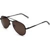 Vestopazzo occhiale da sole a goccia con montatura in metallo nero e lenti smokey.Unisex.S015