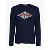 Bear ML T-Shirt Uomo Girocollo Stampa Logo Frontale a Contrasto Surf Board Manica Lunga (XL, Blu Navy)