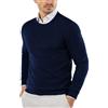 COOFANDY Pullover da Uomo Slim Fit Girocollo Pullover Leggero Lavorato a Maglia in Cotone Maglione da Uomo per Il Tempo Libero Business Blu Scuro XL