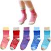 Marchare Calzini in cotone senza cuciture Girls Crew per bambini Calzini casual Calze scolastiche Strisce arcobaleno 5 Pack, Strisce arcobaleno_Mix_D, 13-15 anni