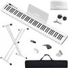 Ｌｏｎｇｅｙｅ 【Kit pianoforte digitale con supporto】Longeye Pianoforte Digitale 88 Tasti Tastiera Elettrica Semipesata Compatta e Portatile per Principianti,Borsa per il Trasporto,Pedale Sustain,Bianco (Slim-88)
