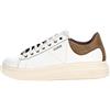 Guess Vibo, Sneaker Uomo, White Beige Brown, 42 EU