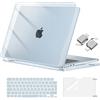 MOSISO Cover Compatibile con MacBook Air 15 Custodia M5 M4 M3 M2 2026 2025-2023 A3448 A3241 A3114 A2941, Cover per Macbook Air 15 Pollici M5 M4 M3 M2&Copritastiera&Pellicola&Tipo C, Celeste Cristallo
