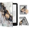 FINTIE Custodia per 7 Kindle Paperwhite (12ª Gen) / Colorsoft - 2024/2025 | Protettiva Supporto Cover con Slot per Schede & Hand Strap per Kindle Paperwhite e Kindle Colorsoft Signature, Cloudy Marble