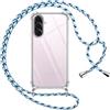 Pnakqil Cover per Samsung Galaxy A56 con Cordino, Trasparente Custodia con Laccio Tracolla Cellulare Girocollo Collana Protettiva per Samsung Galaxy A56 6.7 Pollic, Blu