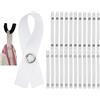 Your Day Mate Appendini senza cucitura per tessuti, 24 pz, 150 x 12 mm, in Bianco, con bottone a pressione, passanti per asciugamano da tè, asciugamano da bagno, stoffa, articoli decorativi, accessori da campeggio