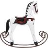 KIKYO Decorazione del cavallo a dondolo, cavallo a dondolo dipinto a mano in legno intagliato a mano, regalo perfetto per bambini Decorazione da scrivania squisita e bella(white)