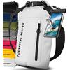 Nordlight Dry Bag Sacca Impermeabile + Custodia per Cellulare + Chiusura Arrotolabile, Tracolla | Zaino Impermeabile Sacca Stagna Borsa | Spiaggia, Canoa, SUP, Immersioni - Bianco, 30 Litri