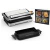 Tefal OptiGrill GC784D10 - Griglia a contatto XL 4 in 1 con vassoio, apribile, 12 programmi, indicatore del livello di cottura, griglia elettrica, forno, colore: Argento