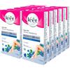 Veet Easy Gel Strisce Depilatorie Corpo e Gambe Per Pelli Sensibili Pelle Liscia Fino a 28 Giorni Azione Esfoliante Idratante con Salviette Post Epilazione - 12 Confezioni da 16 Strisce e 2 Salviette