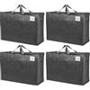 VENO 105L Borse per trasloco grande, Scatole trasloco con Cerniera, Borsone da viaggio, borsa di stoccaggio durevole, resistente all'acqua, buste per indumenti (L Nero, Set da 4)